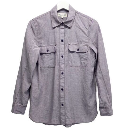 Madewell XS Purple Chambray Tomboy Workshirt - Picture 7 of 12